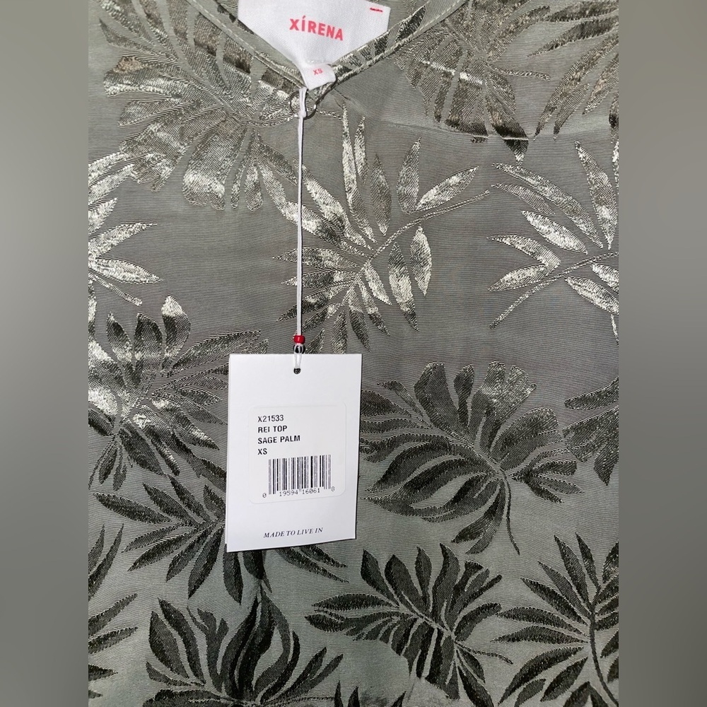 New! XIRENA Rei Printed Cami Top in Green Sage Palm 🌿 XS  NWT! - Picture 8 of 8